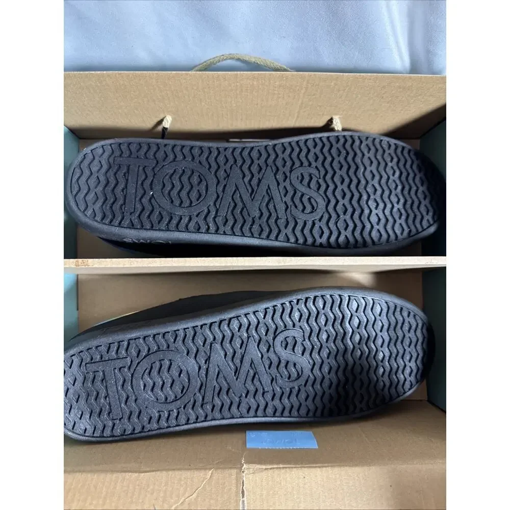 TOMS Men's Ezra Slipper Size 12 Black Matte Rainbow Hard Soles Soft NIB NEW